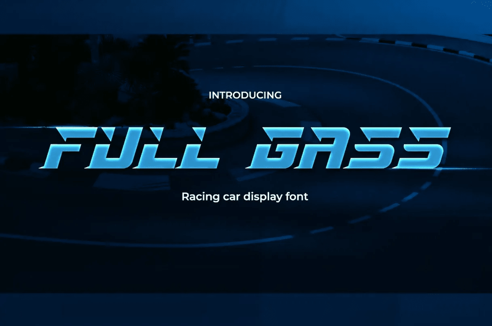 A free racing card display font