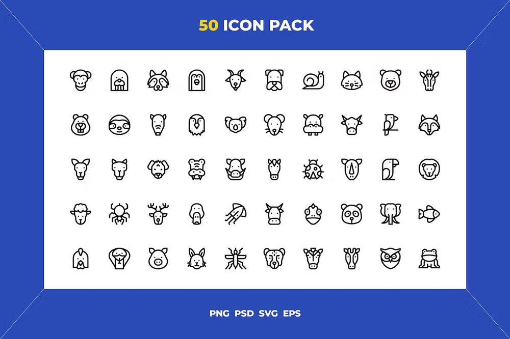 A line style animals icons