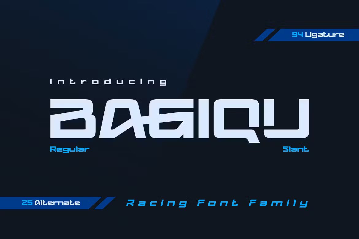A racing font family