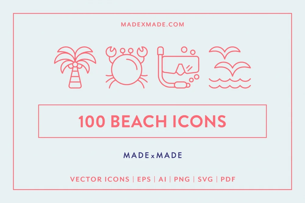 A big set of beach icons