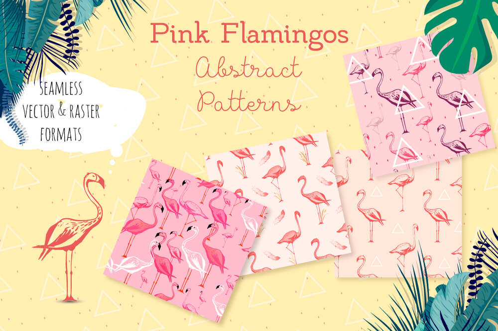 A pink flamingos abstract patterns