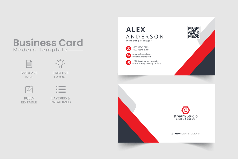A free modern corporate business card template