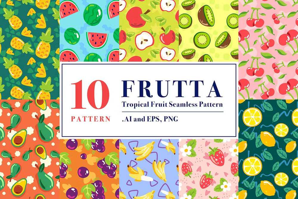A tropica fruit seamless patterns