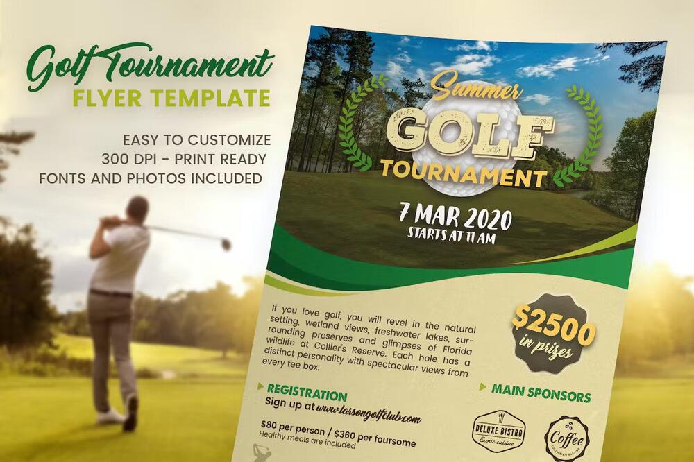 A golf tournament flyer template