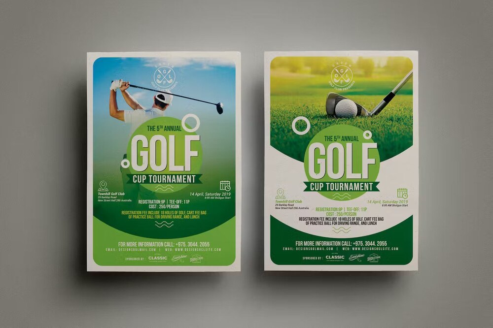 A golf cup tournament flyer template