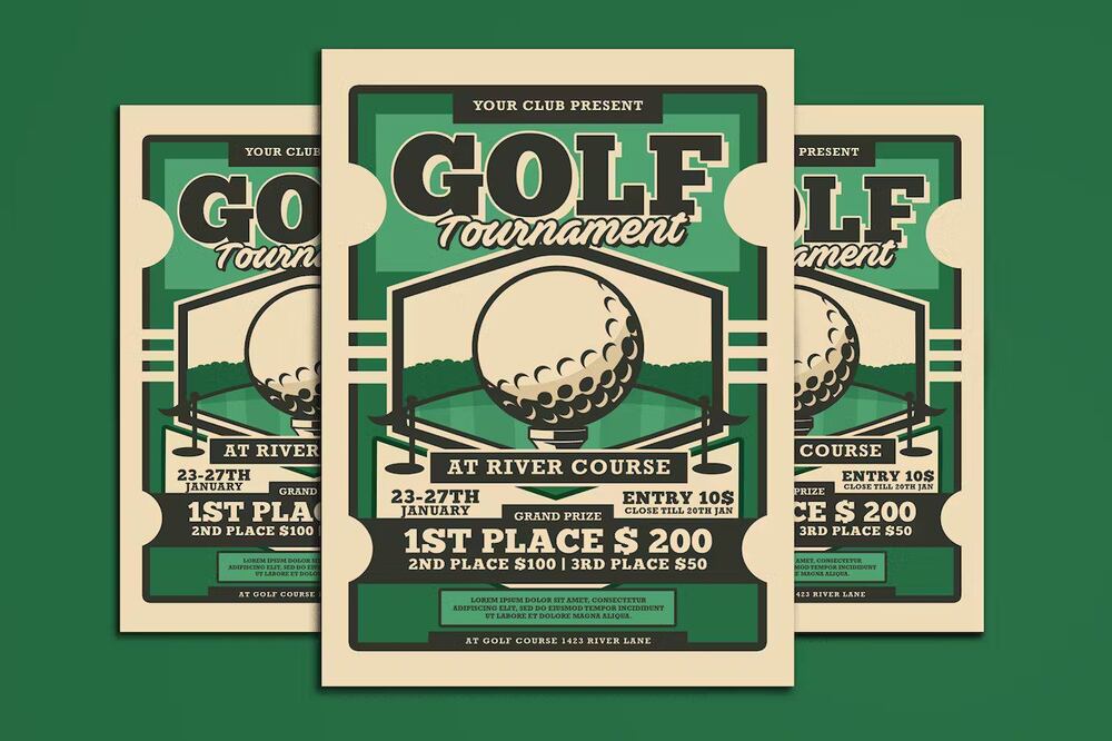 Golf flyer templates cover