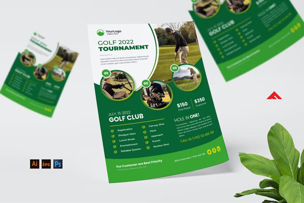 A golf tournament flyer template