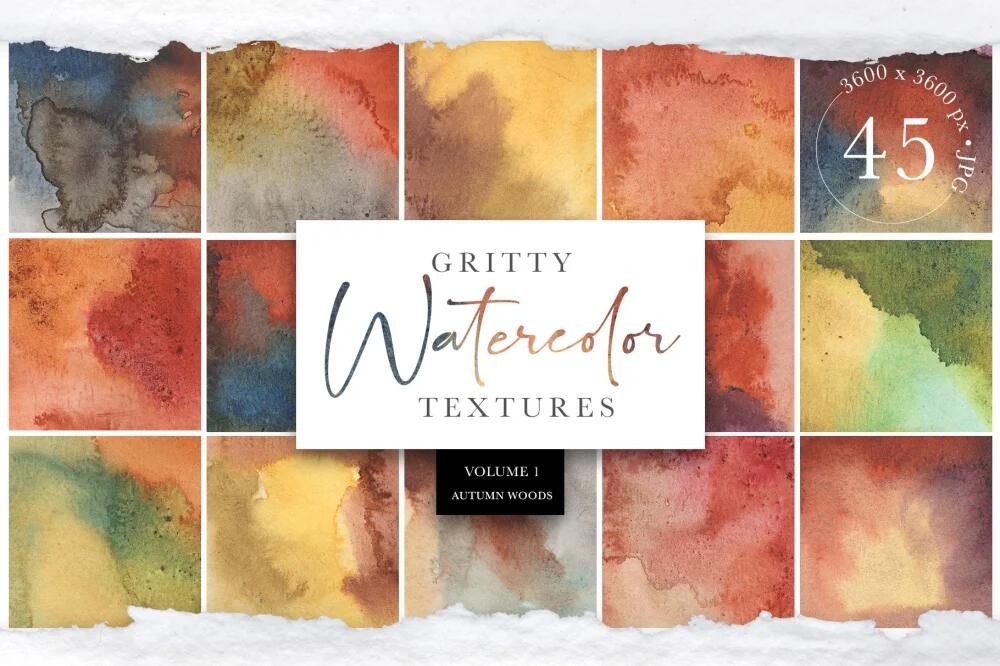 Gritty watercolor textures