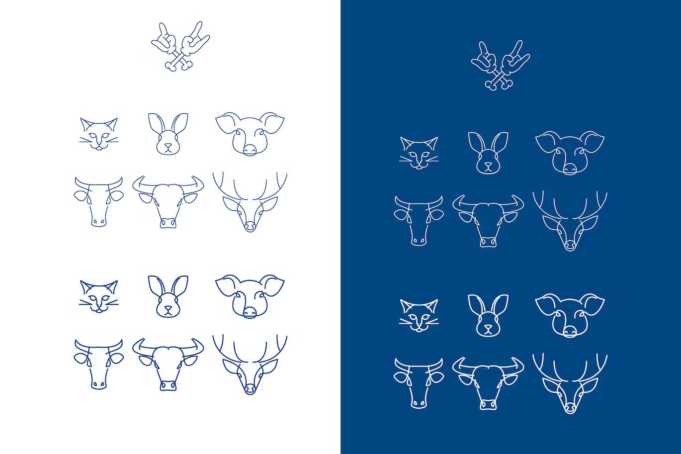 Animal logos and icons set