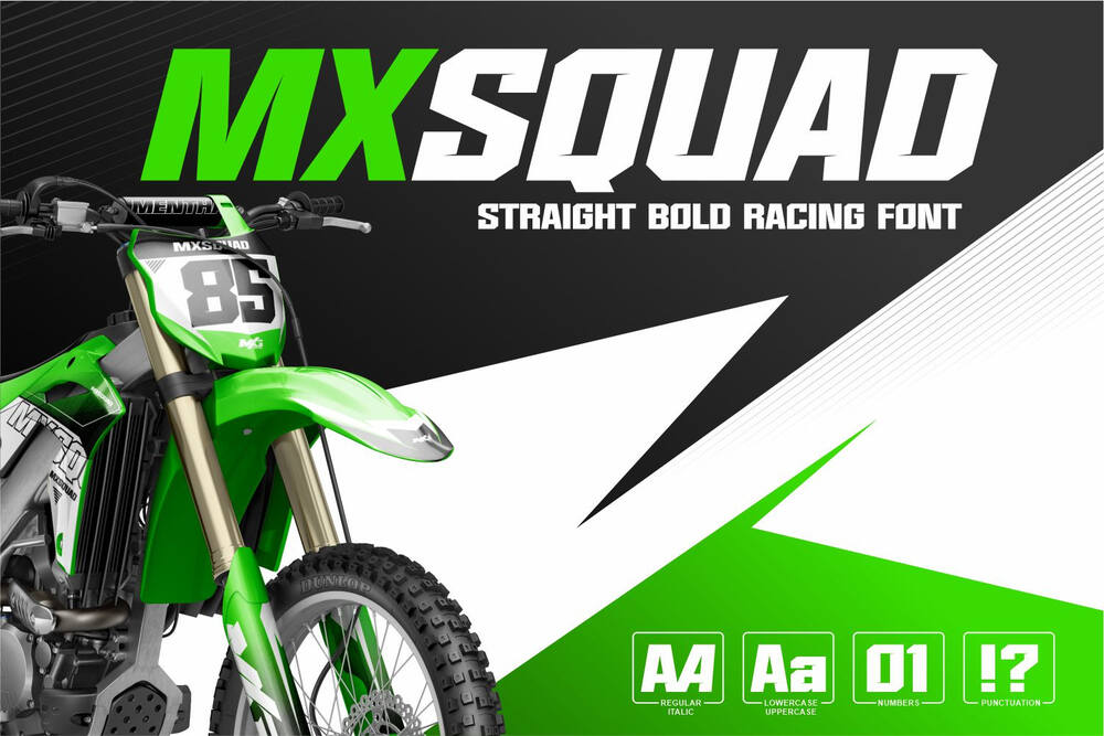 A stright bold racing font