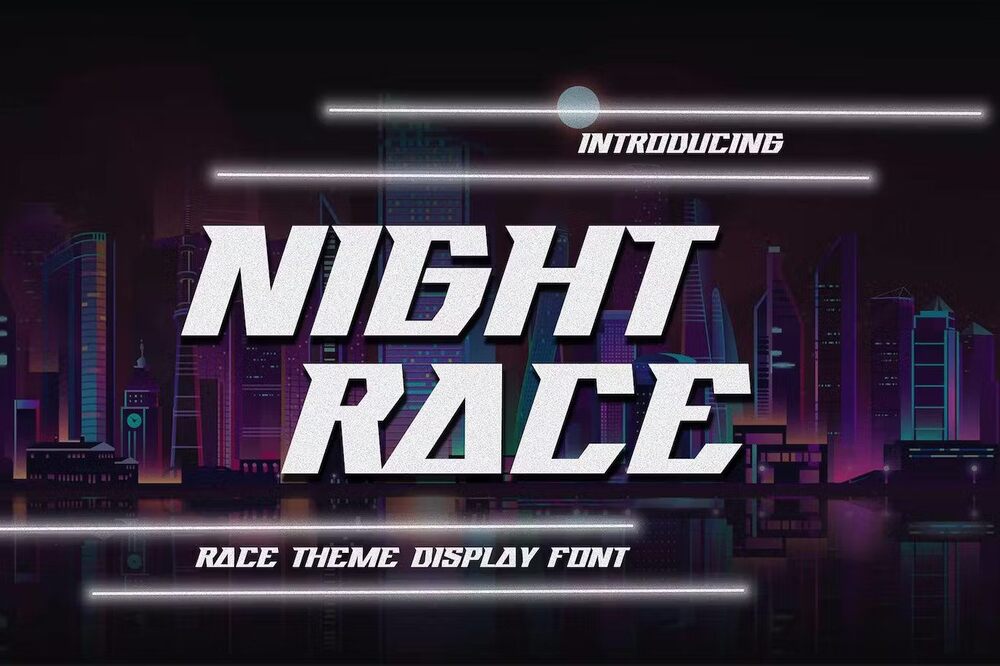 A race theme display font