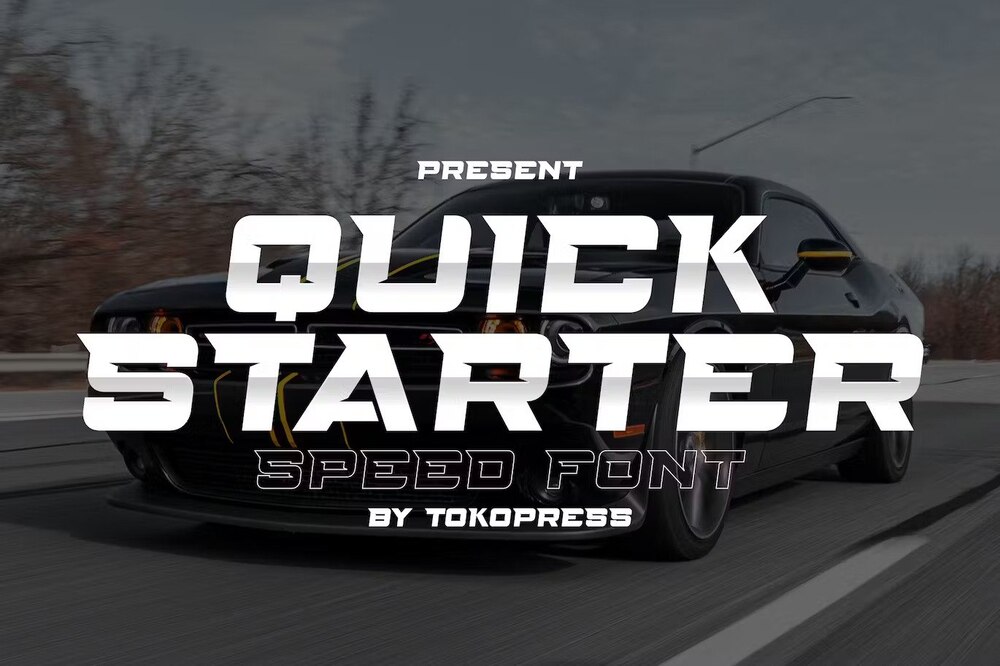 A modern speed racing font