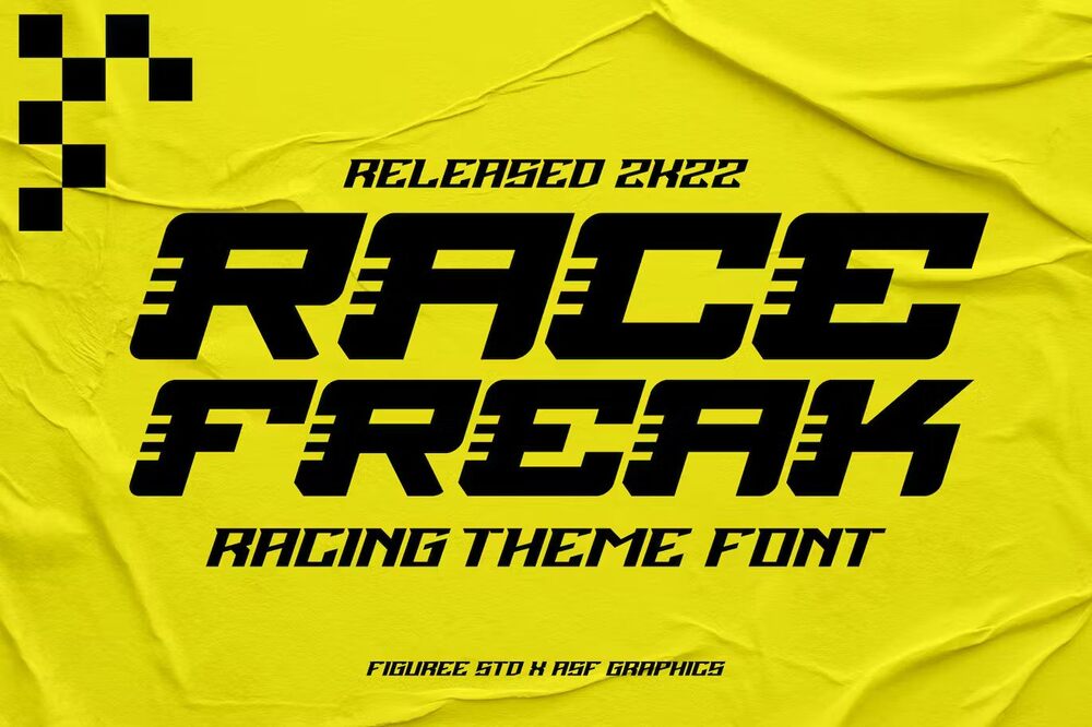 A racing theme font