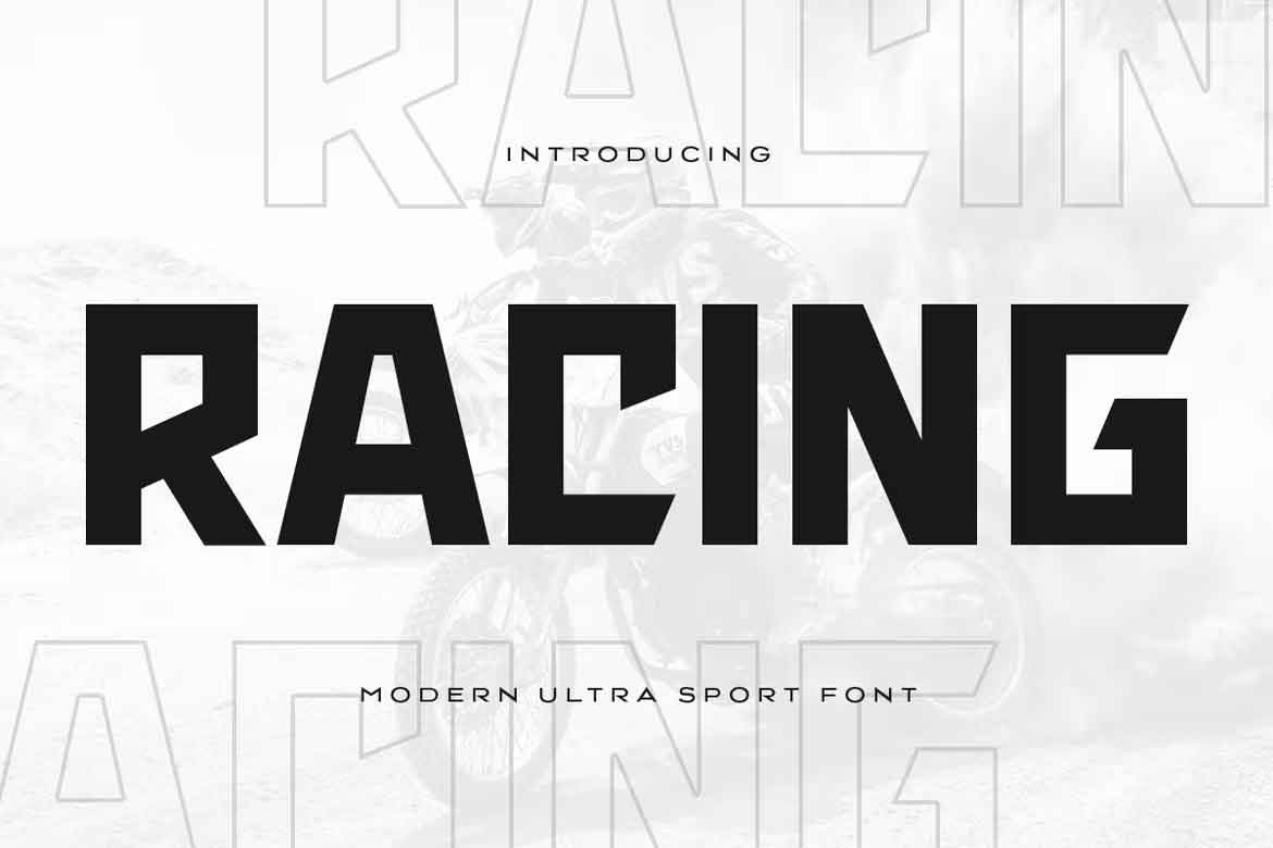 A free modern ultra racing sport font