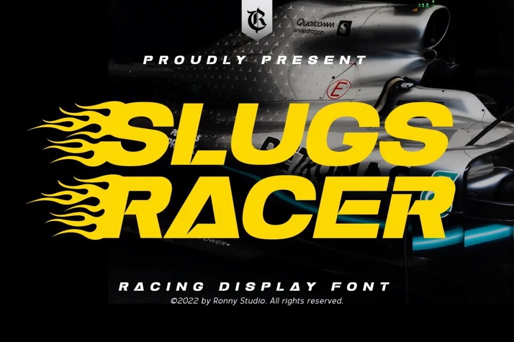 A racing display font