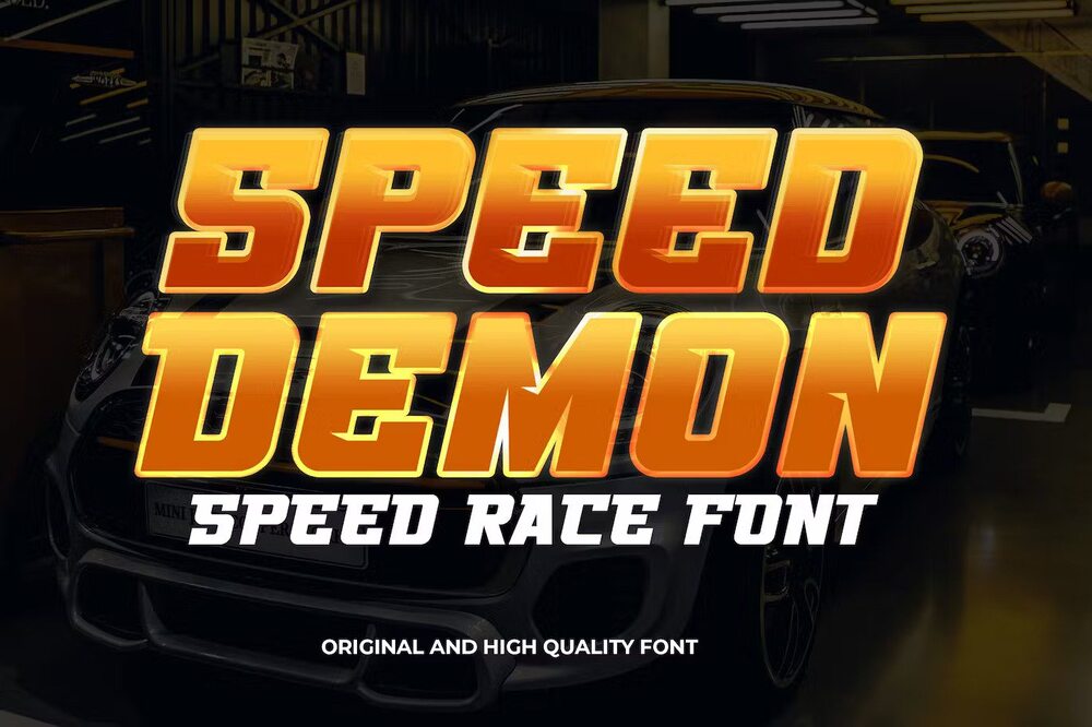A high quality racing font