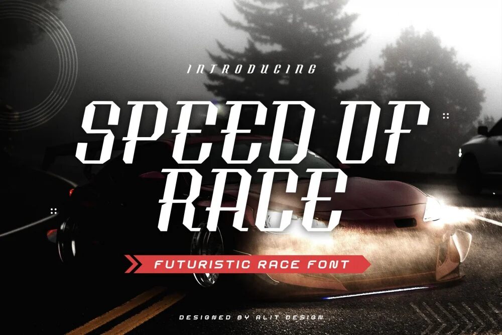A futuristic racing font