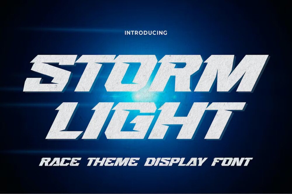 A race theme display font