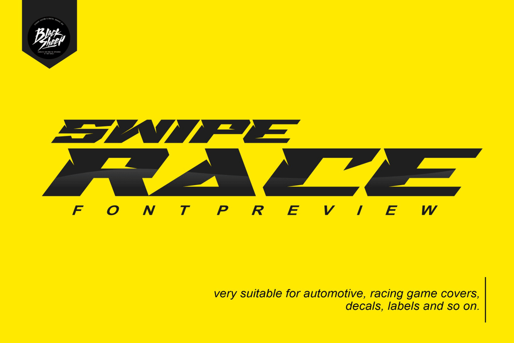 A modern racing font for automotive designs