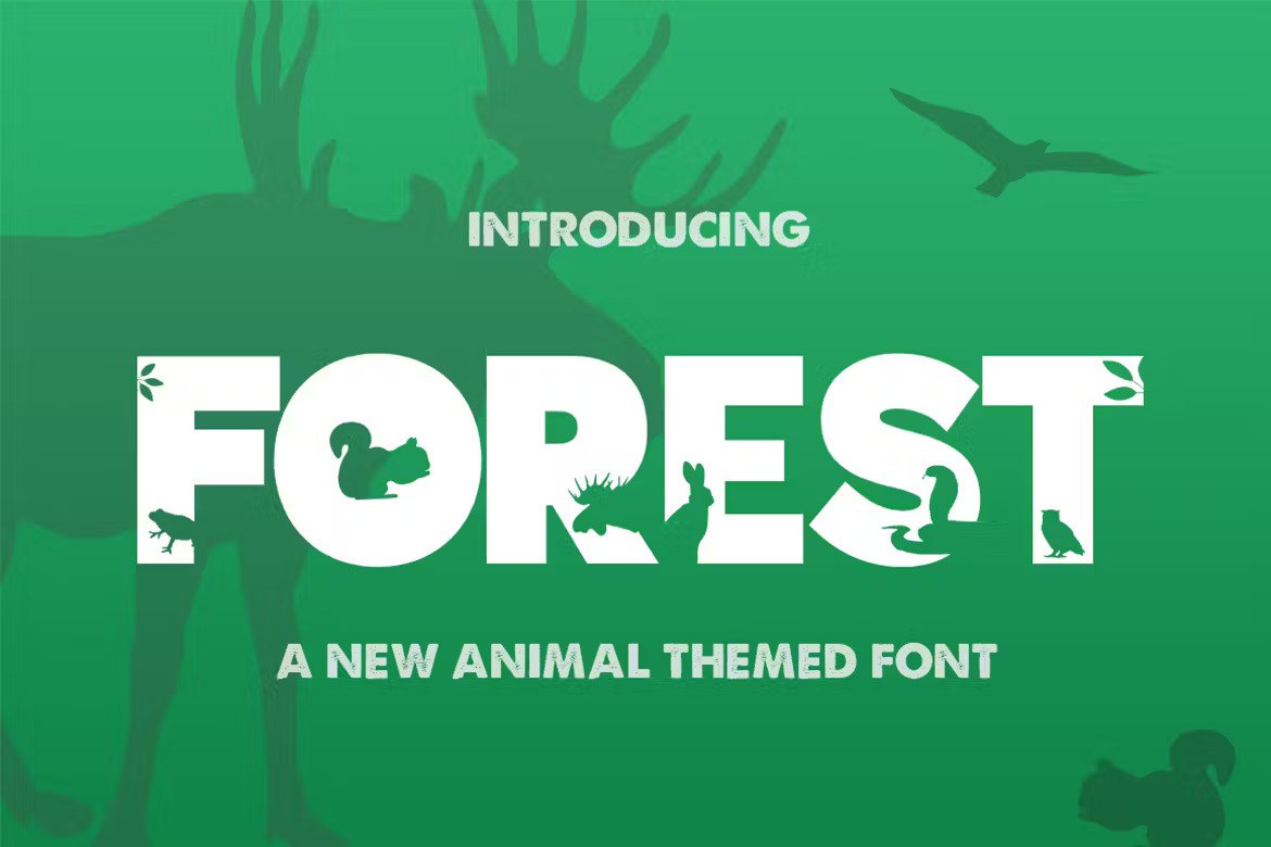 An animal themed font