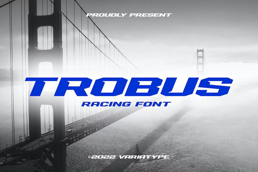 A modern racing font