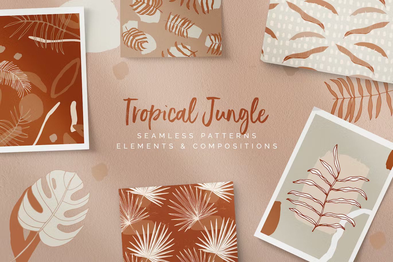 A tropical jungle seamless patterns