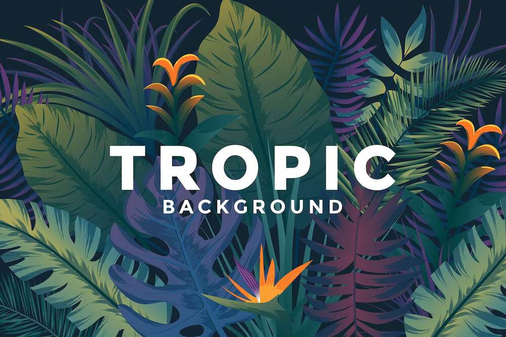 A tropical backgrounds with jungle plants