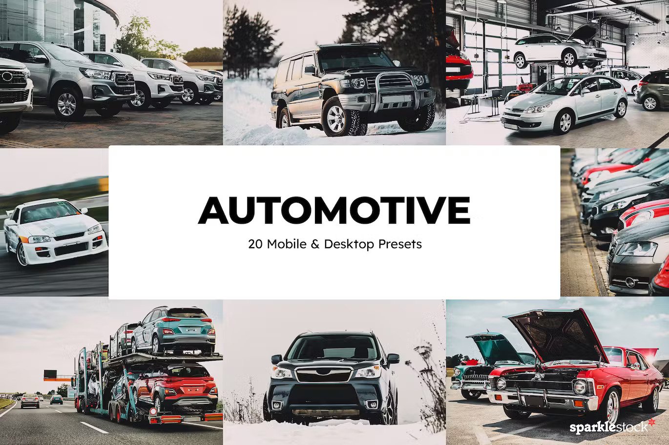A set of beautiful photo effects for automotive