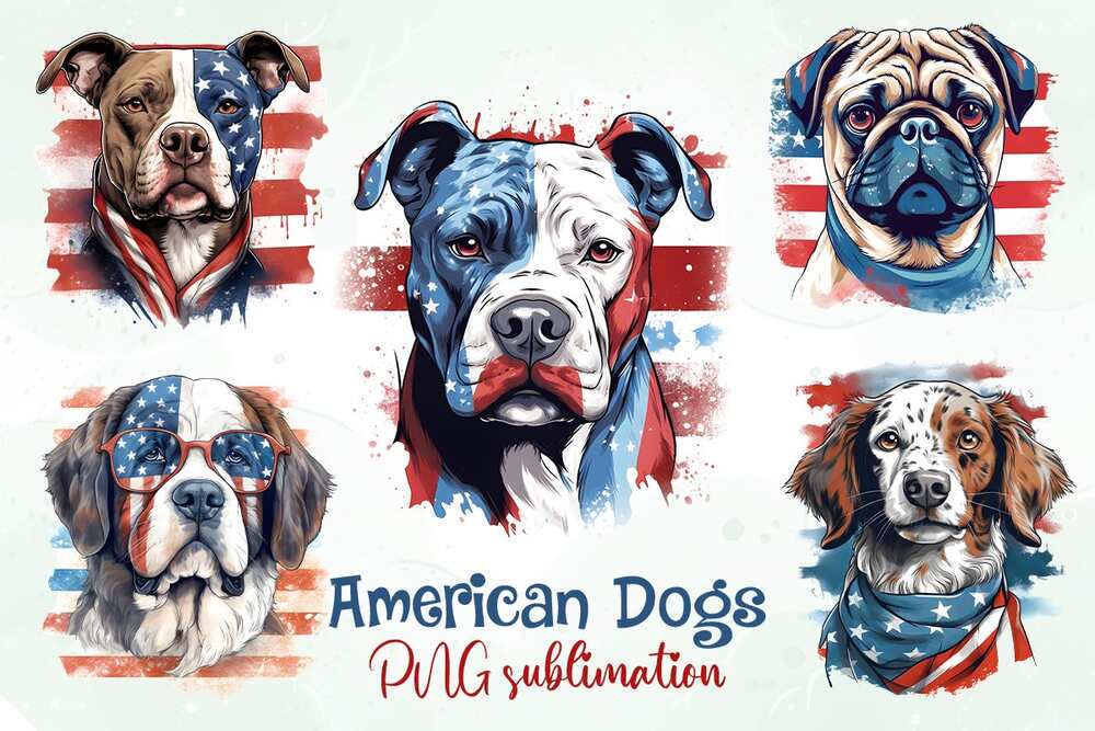 An american dog png bundle