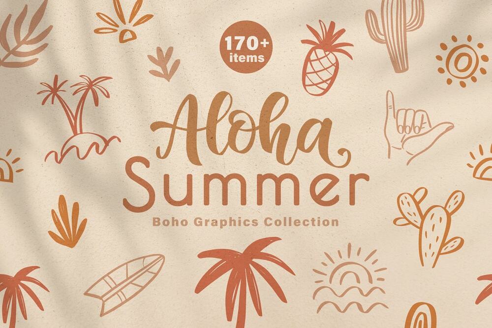 A summer boho style graphics collection