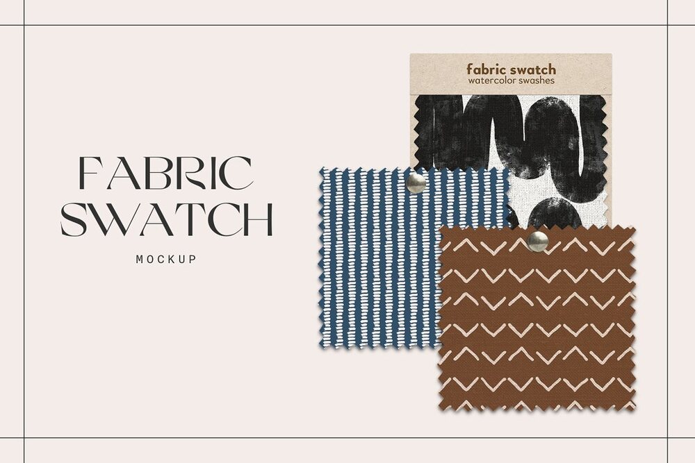 A fabric swatch mockup template