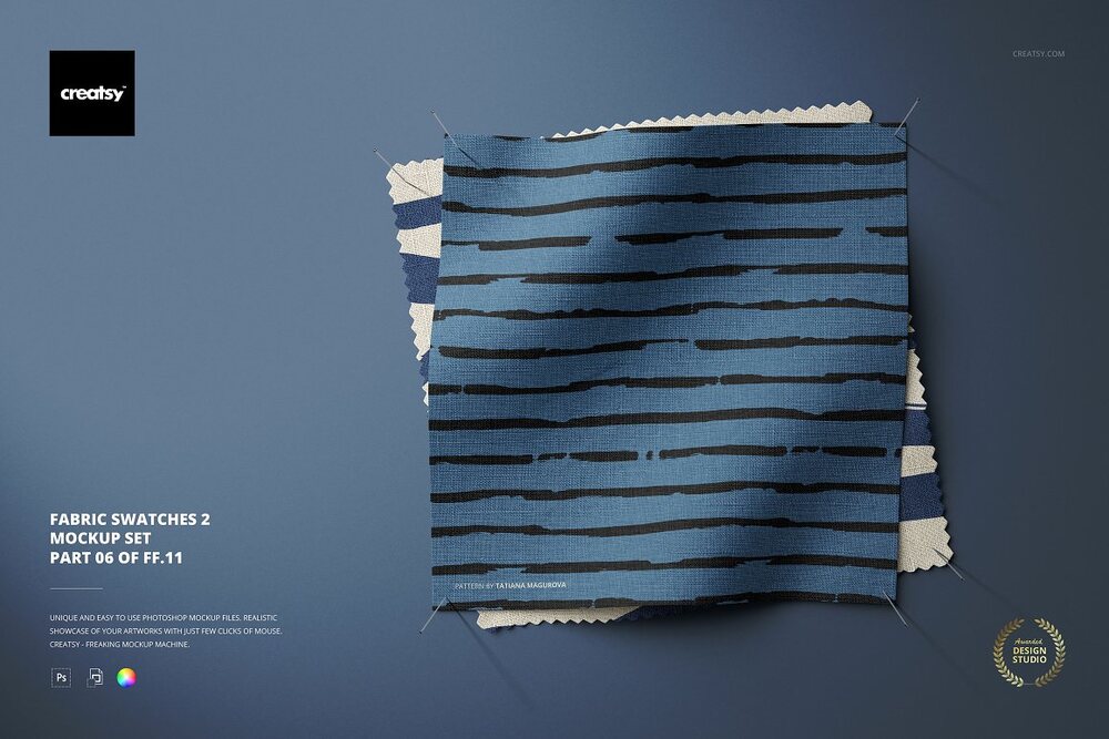 A set of fabric swatches mockups