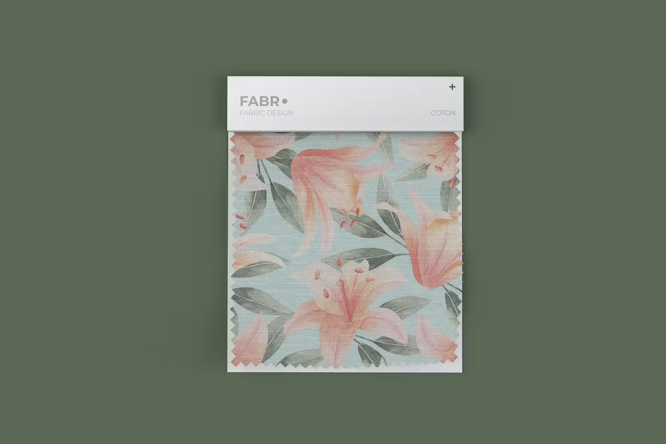 A fabric swatch mockup template