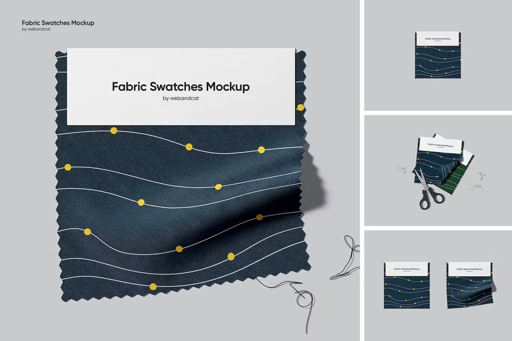 A set of fabric swatches mockup