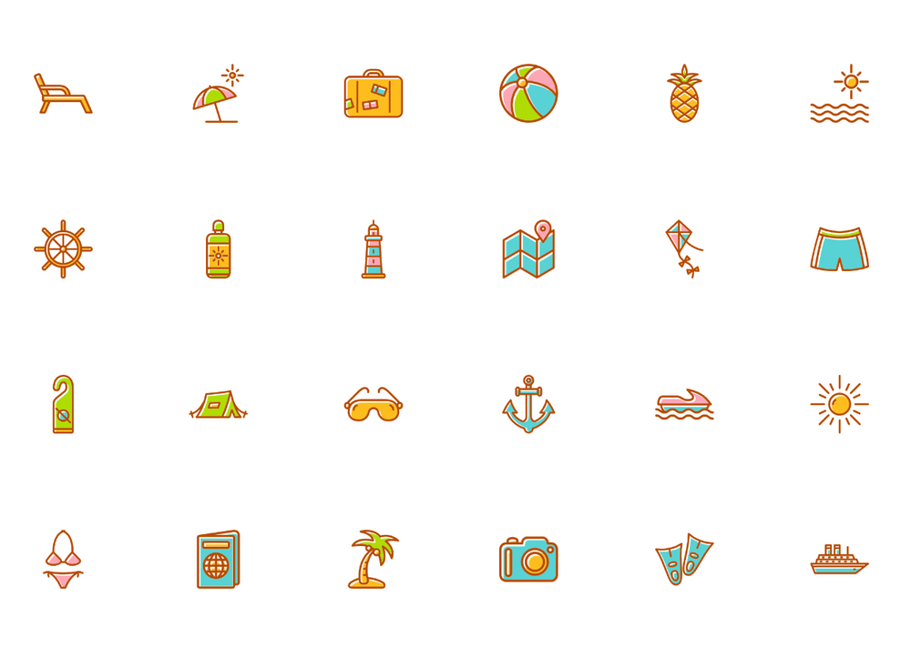 A free summer element icon set