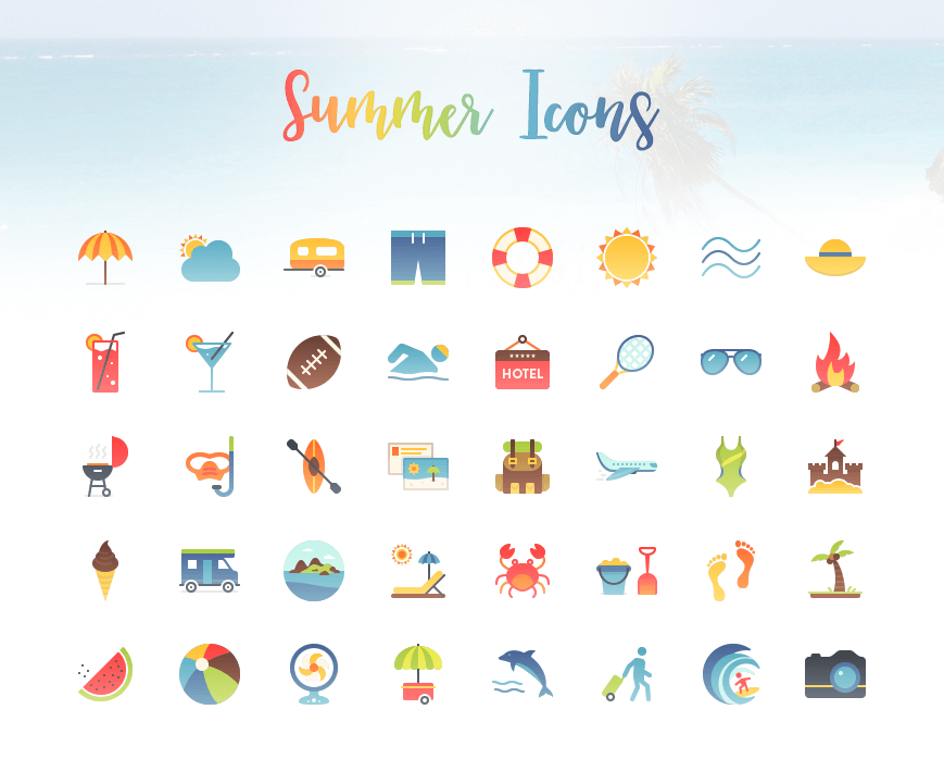 A free summer icons