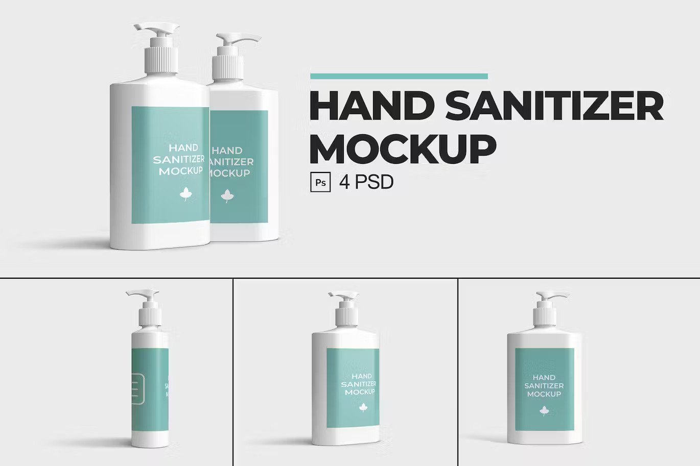 A hand sanitizer mockup set