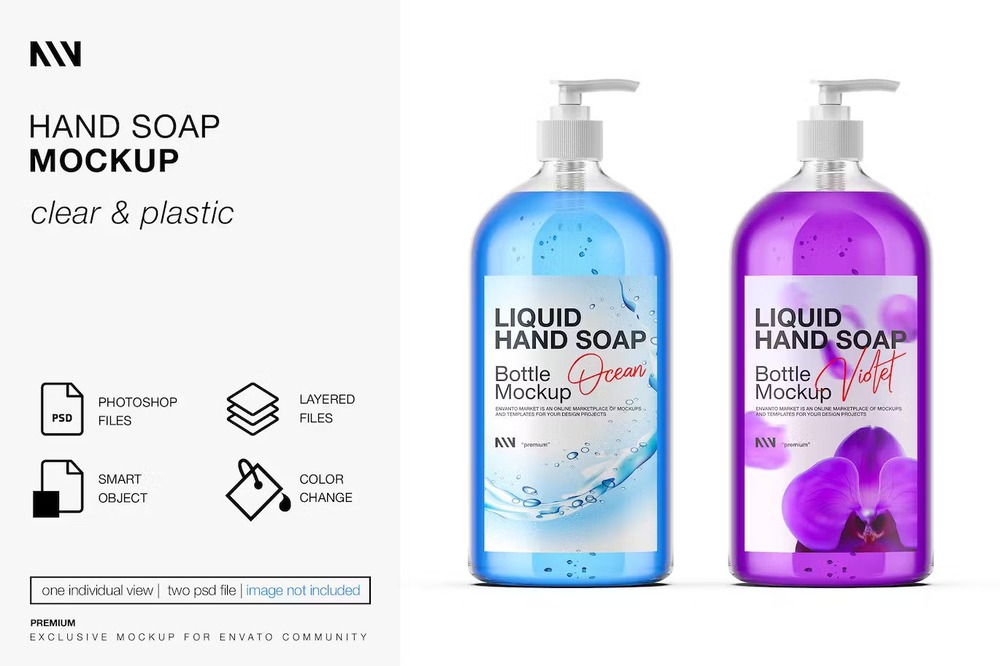 A hand soap mockup template