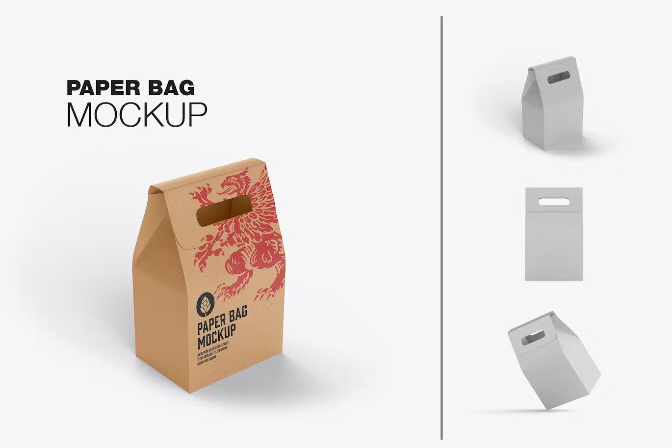 A kraft paper bag mockup template