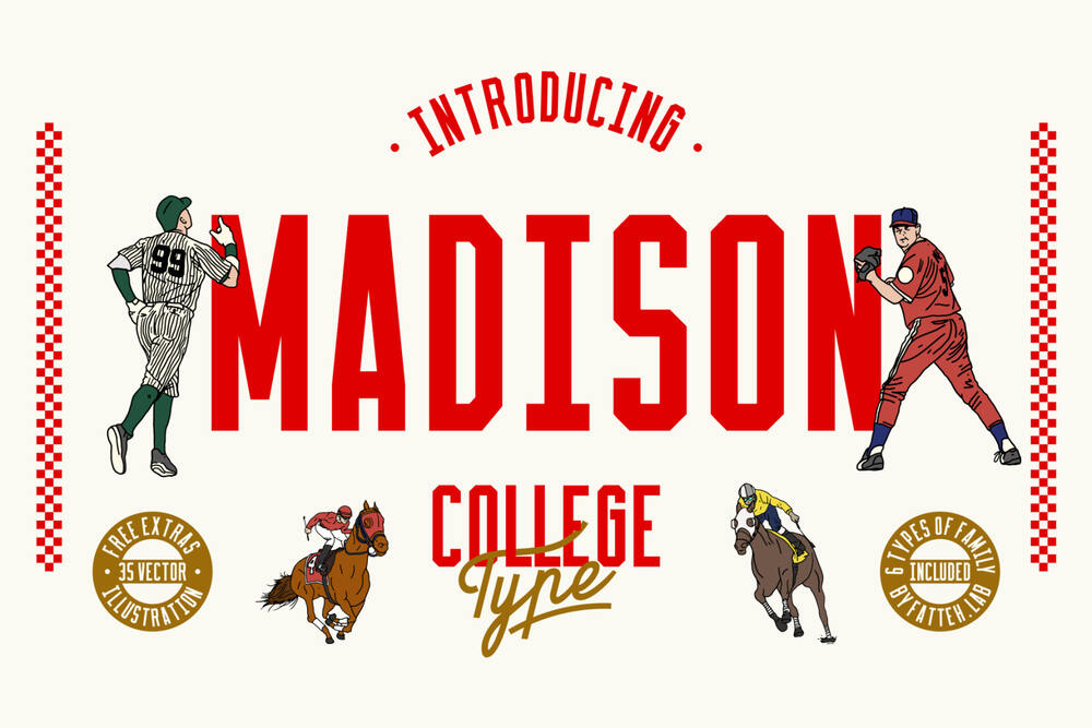 A sports college style typeface