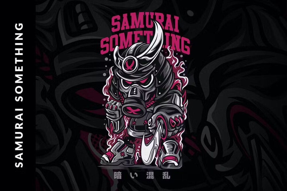 Samurai t-shirt design template