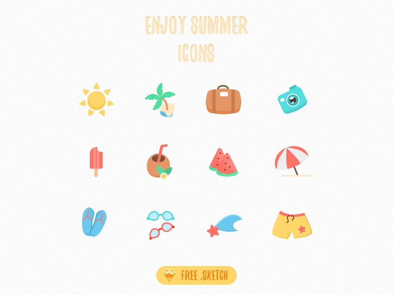 A free summer color icons