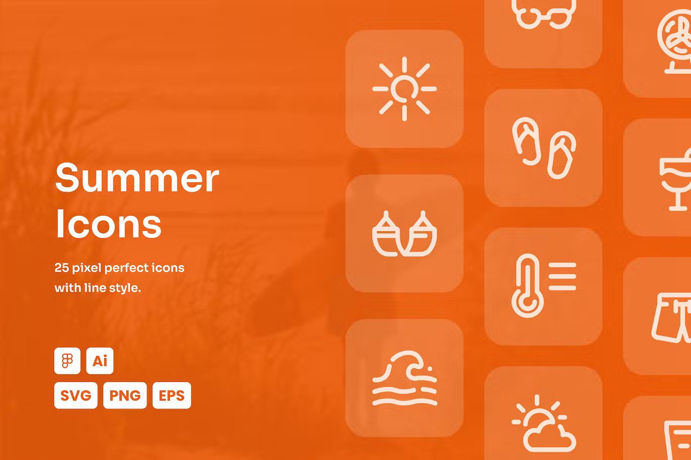 A summer dashed line icons