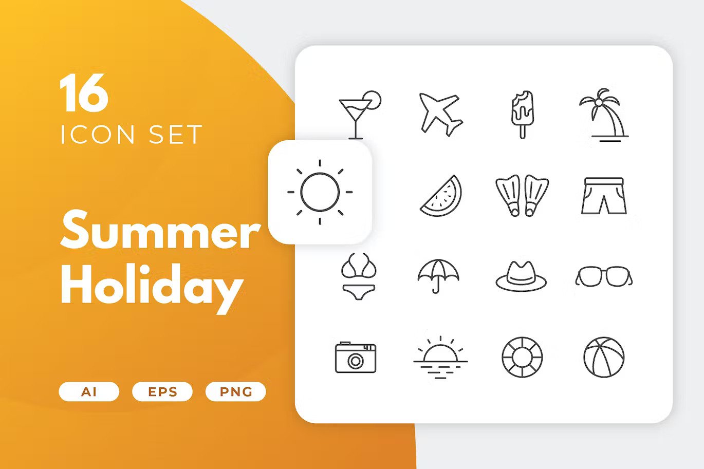 A summer holiday icons