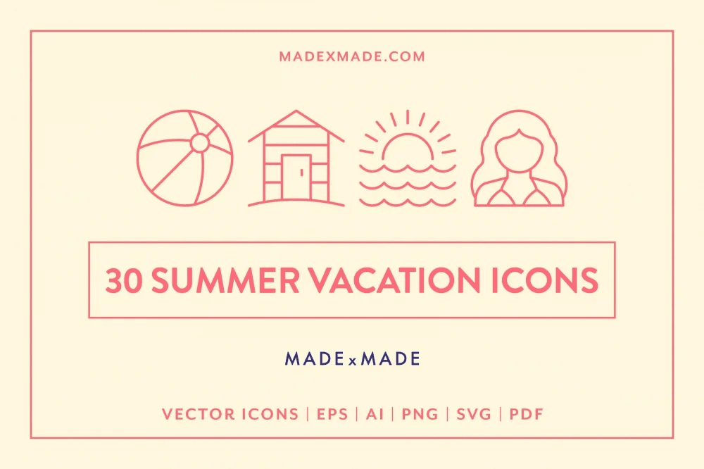 A summer vacation icons