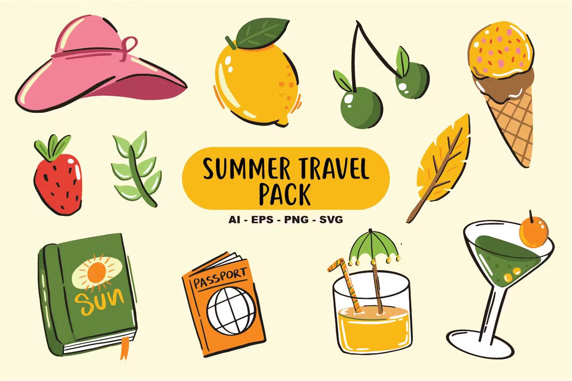 A summer vacation vector clip art