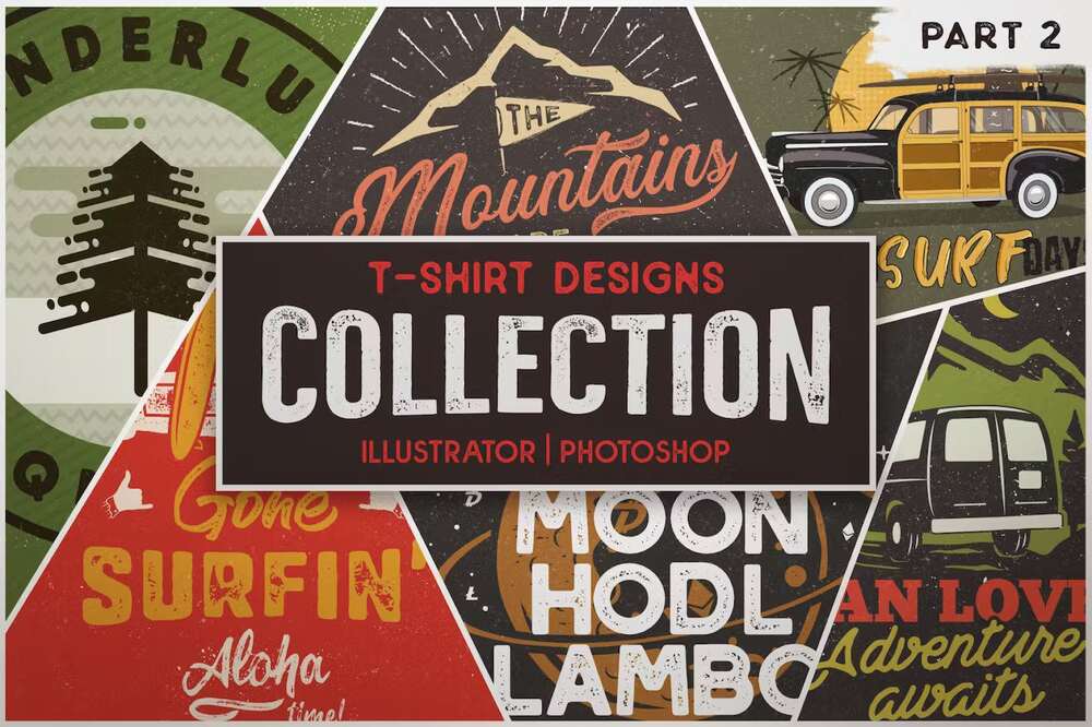 A retro style t-shirt designs