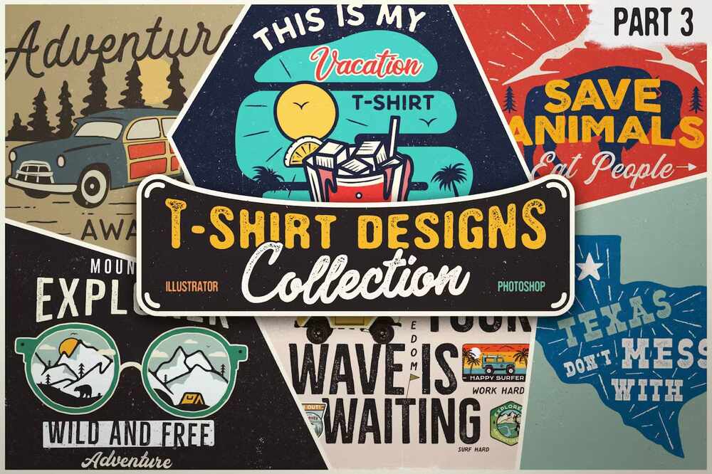 A retro style t-shirt designs collection