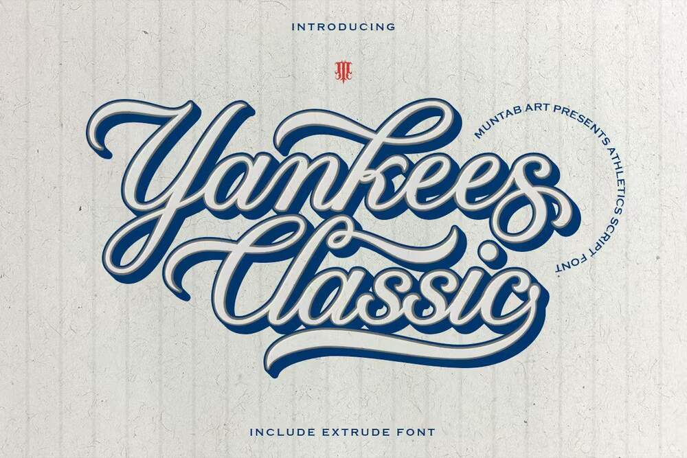 A classic baseball font