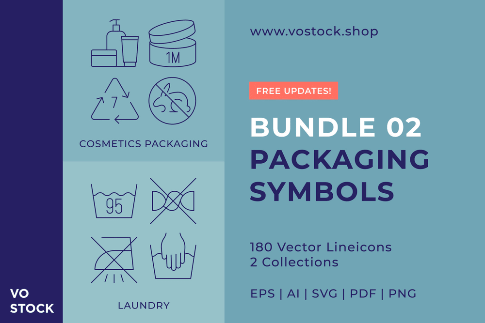 A packaging symbols icons bundle